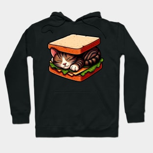 Tabby Cat is Sleeping inside a Sandwich Hoodie